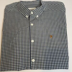 Farah Men's Blue and White Shirt